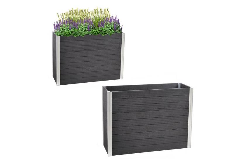 TRUTZHOLM Hochbeet Pflanzkasten lang 117 x 41,5 x 84,5 cm Holzoptik bis 226 Liter von TRUTZHOLM