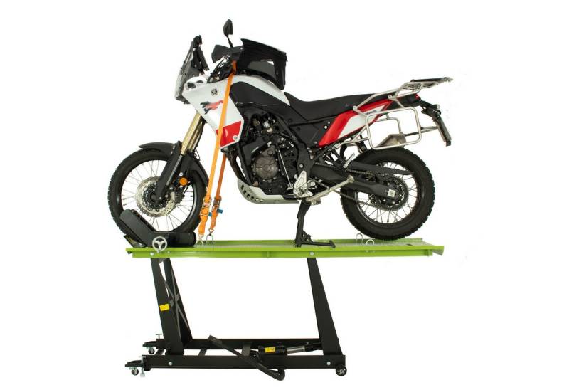 TRUTZHOLM Hydraulikheber Motorradhebebühne hydraulisch Montagerampe Montagebühne Heber Bühne, 450kg,Breite 55cm,Schwarz/Grün von TRUTZHOLM