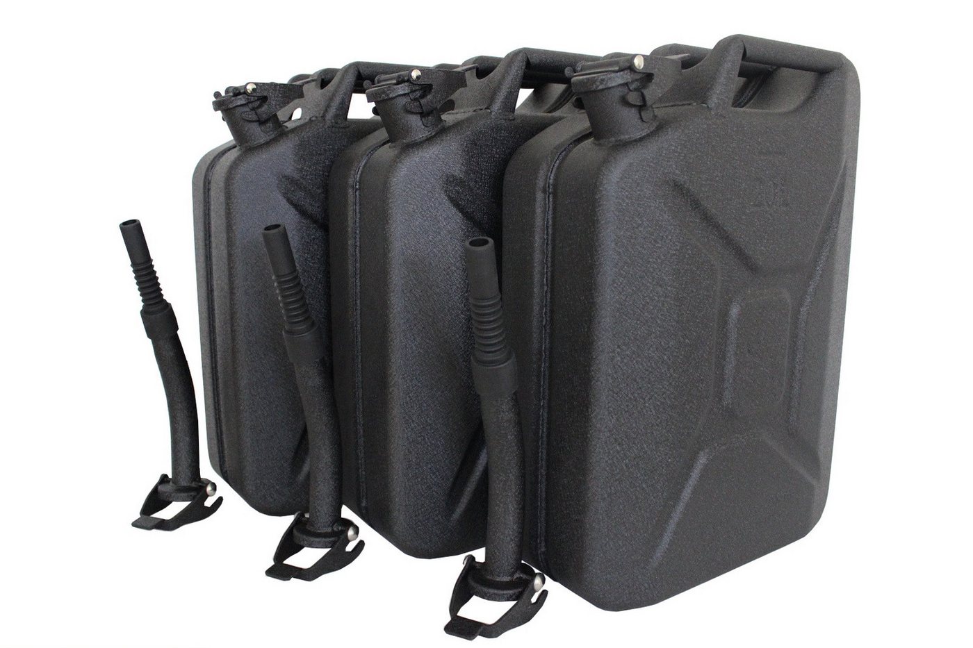TRUTZHOLM Kanister 3x Benzin Metall 20Liter Hammerschlag Schwarz inkl. Ausgießer + Halter (3er Set) TRUTZHOLM Kanister 3x Benzin Metall 20Liter Hammerschlag Schwarz inkl. Ausgießer + Halter (3er Set) von TRUTZHOLM