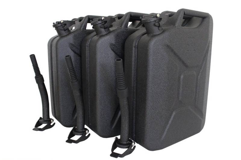 TRUTZHOLM Kanister 3x Benzin Metall 20Liter Hammerschlag Schwarz inkl. Ausgießer + Halter (3er Set) TRUTZHOLM Kanister 3x Benzin Metall 20Liter Hammerschlag Schwarz inkl. Ausgießer + Halter (3er Set) von TRUTZHOLM