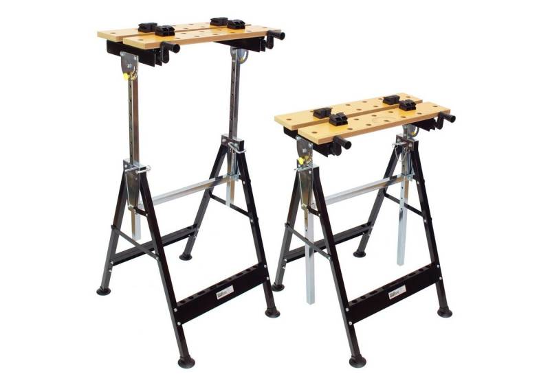 TRUTZHOLM Klappbock 2er Set 100 kg Werkbank Klappbar höhenverstellbar Werktisch Spanntisch, Winkel von TRUTZHOLM