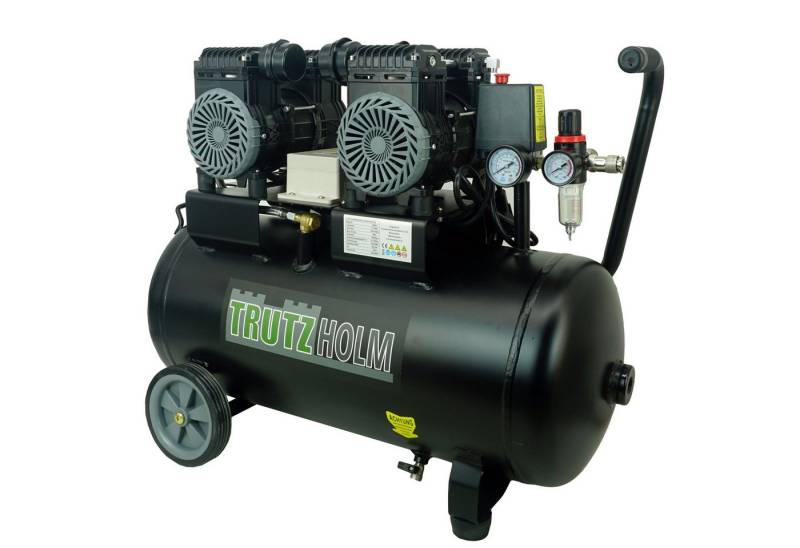 TRUTZHOLM Kompressor Premium Brushless Silent Flüsterkompressor 50L ölfrei, leise 1800W, max. 8 bar, 50 l, Komplett-Set von TRUTZHOLM