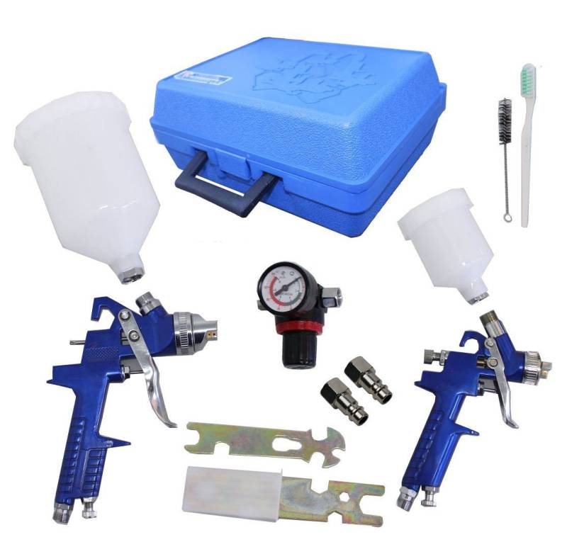 TRUTZHOLM Lackierpistole HVLP Spraypistole Lackierpistole Set Druckminderer Spritzpistole, 2er Set, im Koffer von TRUTZHOLM