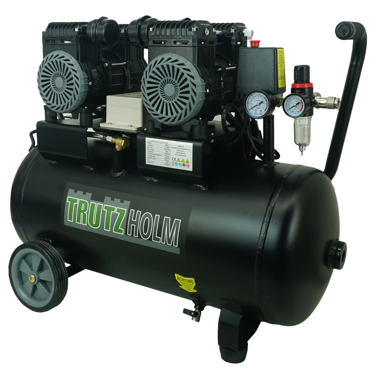 TRUTZHOLM Premium Brushless Silent Flüsterkompressor 50L 1800W 62dB 8 Bar TRUTZHOLM Premium Brushless Silent Flüsterkompressor 50L 1800W 62dB 8 Bar von TRUTZHOLM