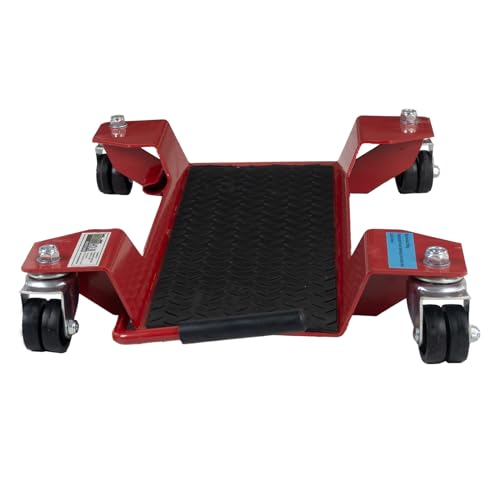 Rangierhilfe für Motorrad mit Ständer rot 54x19 cm Last bis 250kg Rollwagen Rangierplatte (rot) von TRUTZHOLM