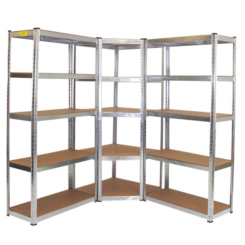 TRUTZHOLM Regalsystem 3 Teilig 1 Eckregal Und 2 Schwerlastregale 180x90x40 cm 2625 kg Traglast von TRUTZHOLM