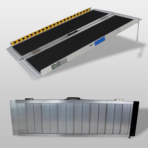 TRUTZHOLM Rollstuhlrampe Rampe rutschfeste Oberfläche verschiedene Größen bis 272 kg klappbar Alu Auffahrrampe Verladerampe Rampe (122) von TRUTZHOLM