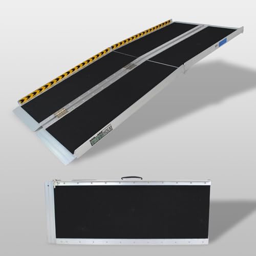 TRUTZHOLM Rollstuhlrampe klappbar 183 cm Traglast 272 kg Alu grau schwarz beschichtet Auffahrrampe von TRUTZHOLM