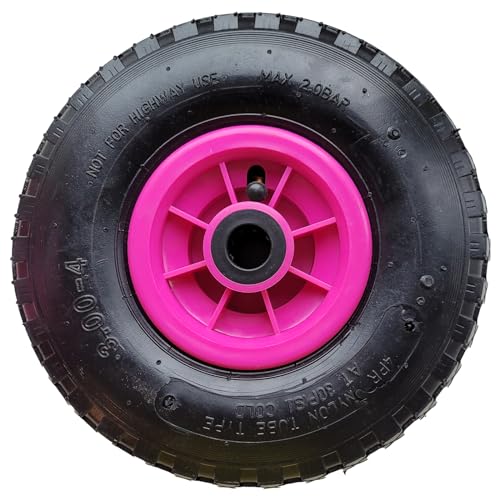 TRUTZHOLM Sackkarrenrad 260x85 mm 3.00-4 Nabenlänge 75 mm Luftbereifung Ersatzrad Bollerwagenrad 4 lagiges Gewebe 4PR pink von TRUTZHOLM