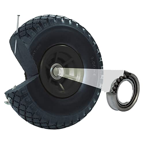 TRUTZHOLM Sackkarrenrad 260x85mm Vollgummi 3.00-4 PU Ersatzrad für Sackkarre mit Kunststofffelge (Schwarz, versetzte 60 mm Nabe) von TRUTZHOLM