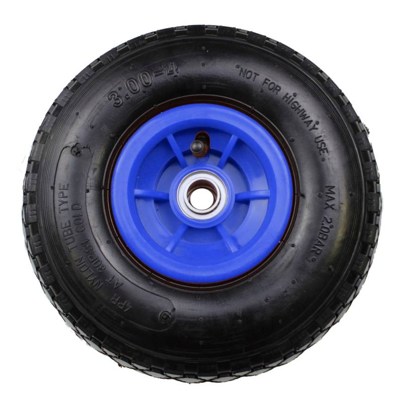TRUTZHOLM Sackkarrenrad Luftrad 260x85mm 3.00-4 60mm Versetze Nabe Durchmesser 20mm 4PR Gewebe Blau von TRUTZHOLM