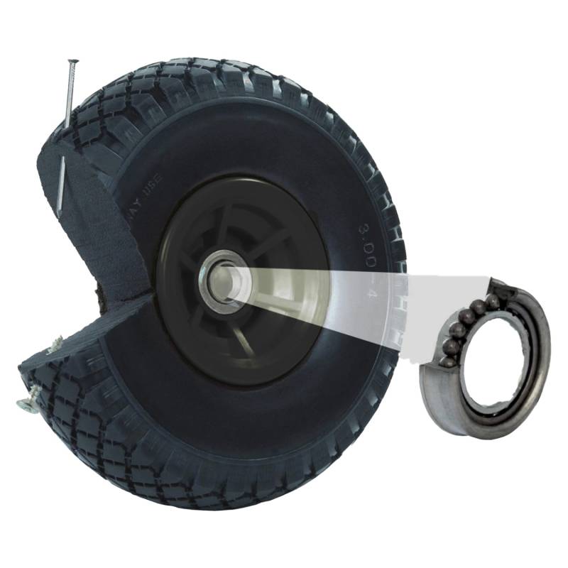 TRUTZHOLM Sackkarrenrad PU Rad 260x85mm 3.00-4 60 mm Durchmesser 20mm Schwarz von TRUTZHOLM