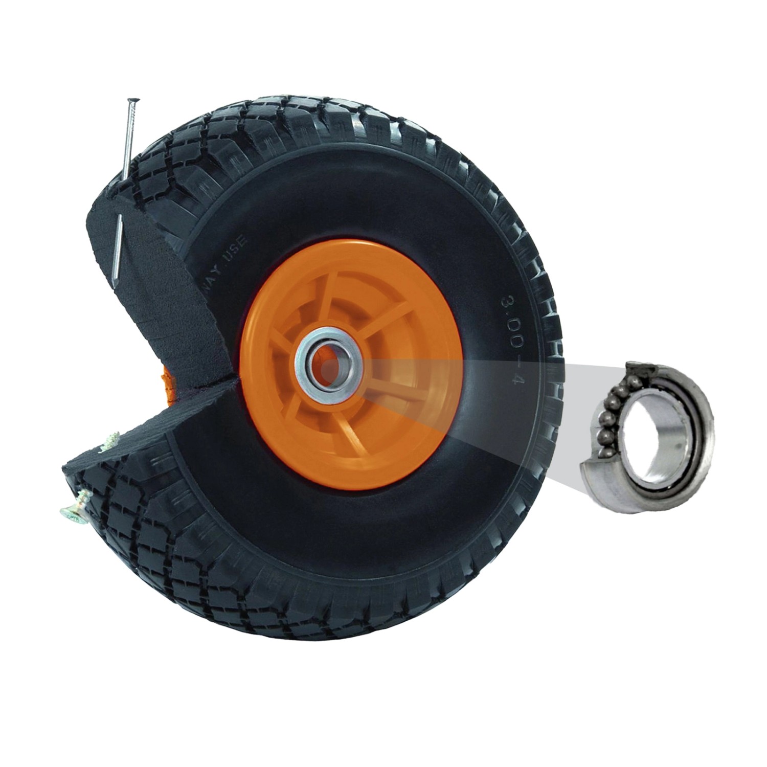 TRUTZHOLM Sackkarrenrad PU Rad 260x85mm 3.00-4 60mm Versetze Nabe Durchmesser 20mm Orange TRUTZHOLM Sackkarrenrad PU Rad 260x85mm 3.00-4 60mm Versetze Nabe Durchmesser 20mm Orange von TRUTZHOLM