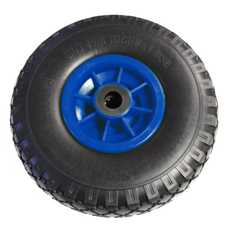 TRUTZHOLM Sackkarrenrad PU Rad 260x85mm 3.00-4 75mm Zentrierte Nabe Durchmesser 20mm Blau von TRUTZHOLM