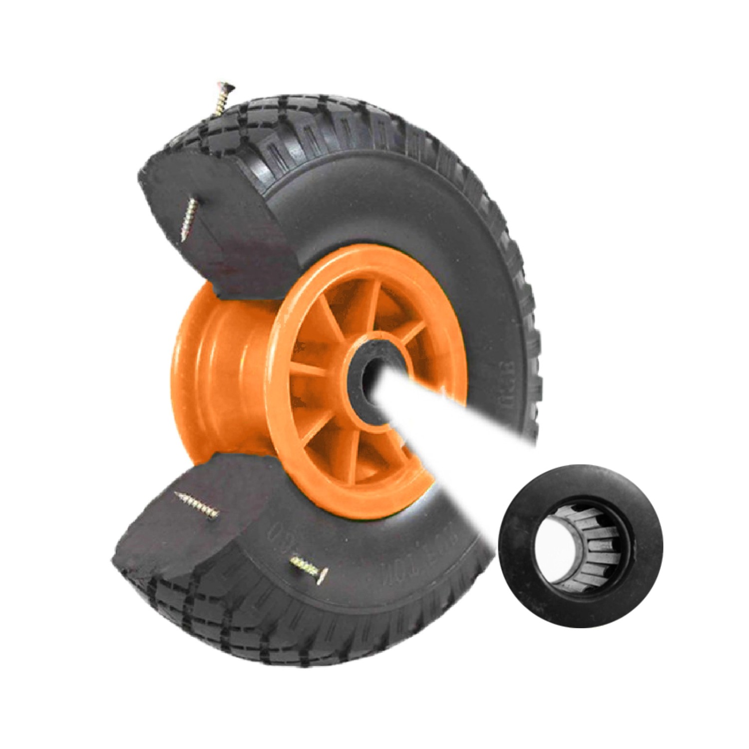 TRUTZHOLM Sackkarrenrad PU Rad 260x85mm 3.00-4 75mm Zentrierte Nabe Durchmesser 20mm Orange TRUTZHOLM Sackkarrenrad PU Rad 260x85mm 3.00-4 75mm Zentrierte Nabe Durchmesser 20mm Orange von TRUTZHOLM