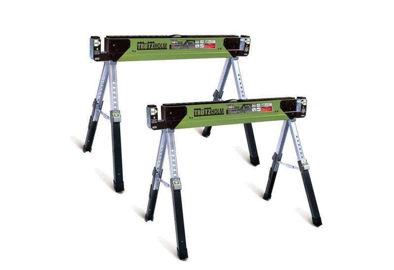 TRUTZHOLM Sägebock 2x Stahl Sägebock Arbeitsbock höhenverstellbar bis 1300kg klappbar, 650 kg max. Belastbarkeit, (Set, 2-St), stabil von TRUTZHOLM