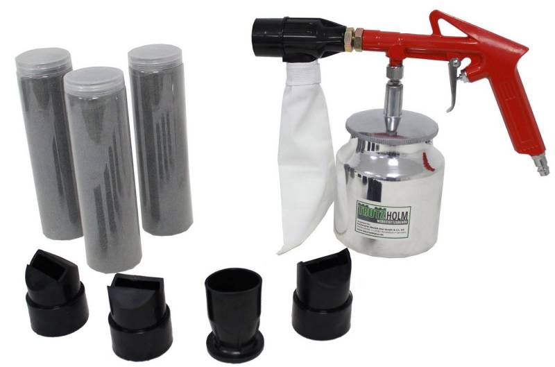 TRUTZHOLM Sandstrahlpistole Druckluft 3-3,5 bar, 56-113 l/min, bis 0,8mm 2,5Kg Sand, 1x Beutel, Set, 1-tlg., handlich von TRUTZHOLM