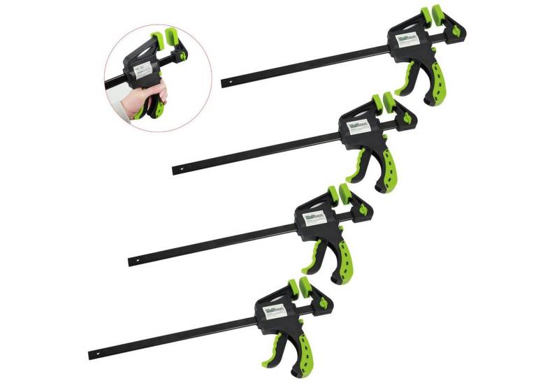 TRUTZHOLM Schraubzwinge 4x Einhandzwinge 60x600 mm Schnellspannzwinge Schraubzwinge Spanner, (Set) von TRUTZHOLM