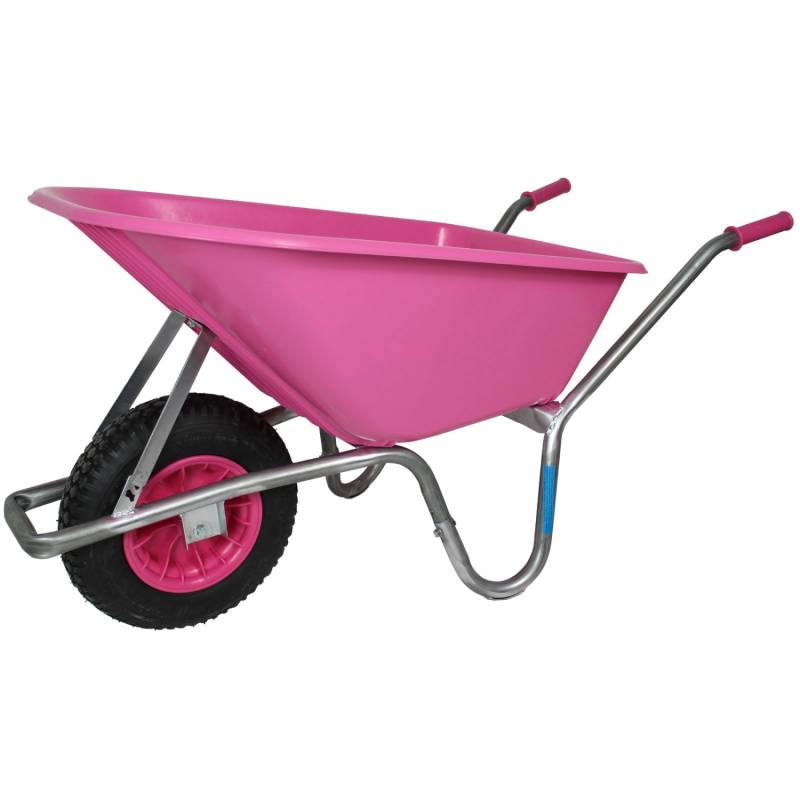 TRUTZHOLM Schubkarre 100L Tragkraft 250 kg Kunststoffmulde Pink von TRUTZHOLM