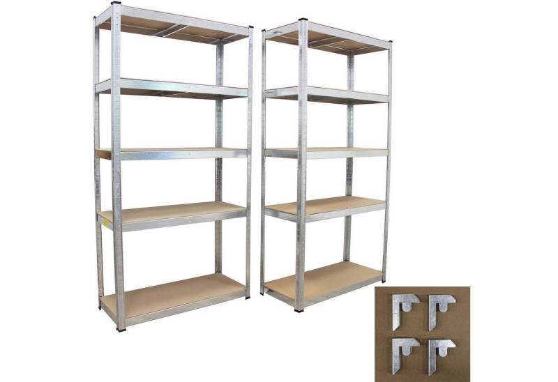 TRUTZHOLM Schwerlastregal 2x Schwerlastregal 180x90x40 cm 875 kg mit 5 Böden je Regal Lagerregal, 2er Set von TRUTZHOLM