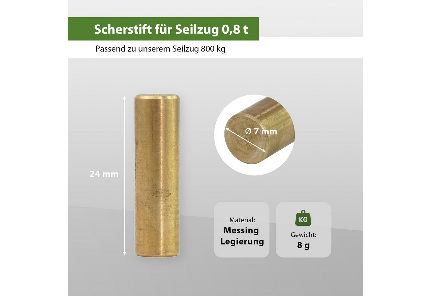 TRUTZHOLM Seilwinde Scherstift für Seilzug Greifzug Forst Seilwinde Winde 800 kg 0,8 t to, (1-St), Hohe Passform von TRUTZHOLM