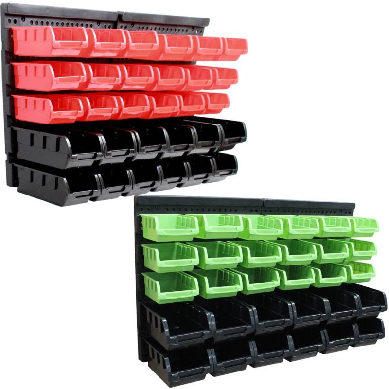 TRUTZHOLM Stapelboxen Mit Wandregal Rot 32 Teile Kleinteilemagazin TRUTZHOLM Stapelboxen Mit Wandregal Rot 32 Teile Kleinteilemagazin von TRUTZHOLM