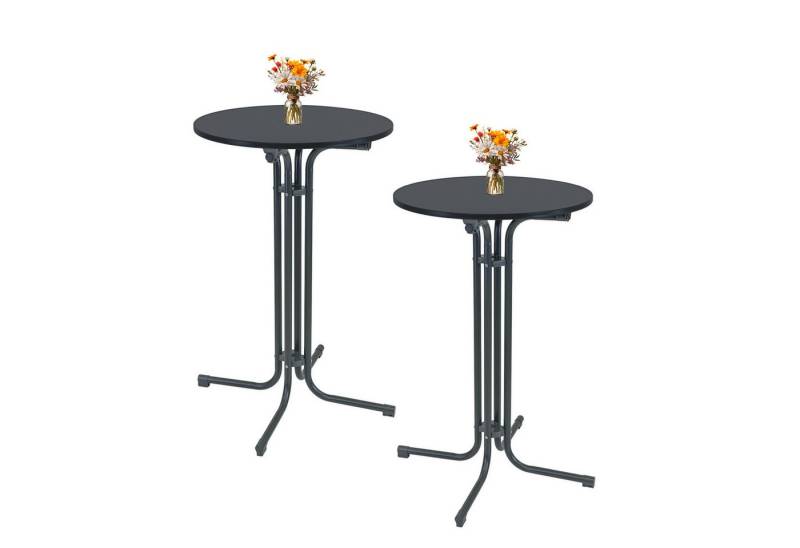 TRUTZHOLM Stehtisch 2x Stehtisch klappbar Ø 70 cm Höhe 110 cm Stahl Gastrotisch Partytisch (2er) von TRUTZHOLM