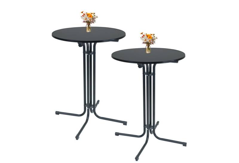 TRUTZHOLM Stehtisch 2x Stehtisch klappbar Ø 80 cm Höhe 110 cm Stahl Gastrotisch Partytisch (2er) von TRUTZHOLM