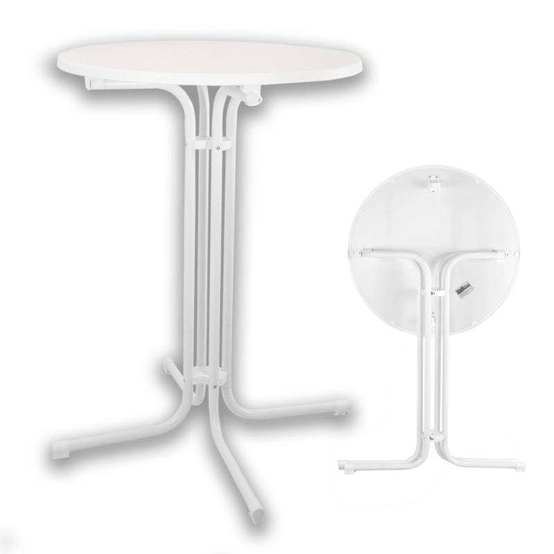TRUTZHOLM Stehtisch Klappbar Durchmesser 70 cm Höhe 110 cm Stahl Weiß TRUTZHOLM Stehtisch Klappbar Durchmesser 70 cm Höhe 110 cm Stahl Weiß von TRUTZHOLM