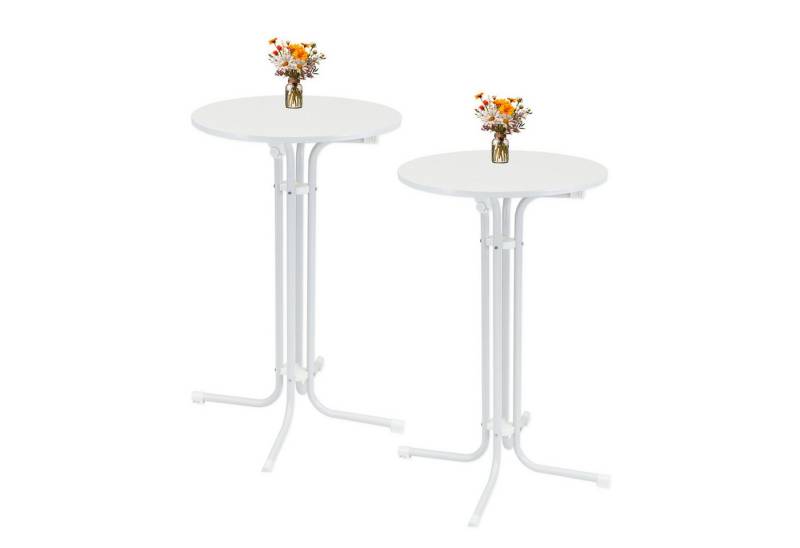 TRUTZHOLM Stehtisch Ø 70 cm Höhe 110 cm Stahl Gastrotisch Partytisch klappbar 2 Stück (2er) von TRUTZHOLM