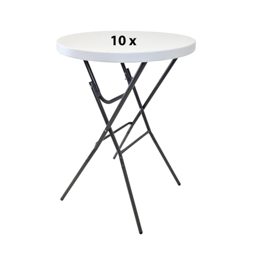 TRUTZHOLM Stehtisch Ø 80cm wahlweise mit Husse Bistrotisch Partytisch Klapptisch Biertisch + Decke (10x Stehtisch ohne Husse) von TRUTZHOLM