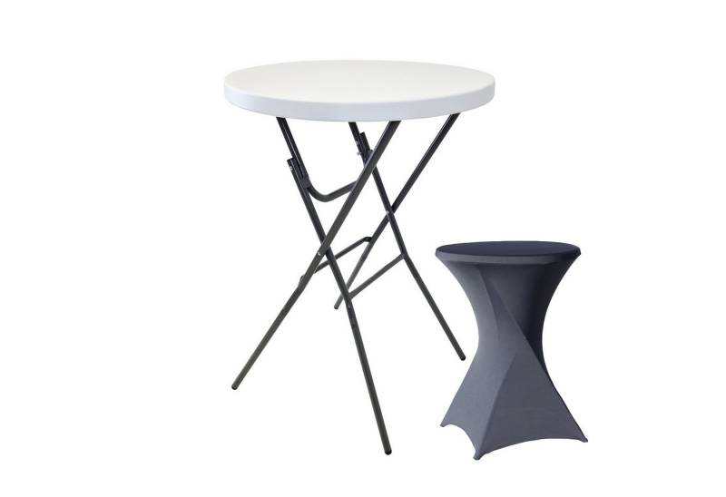 TRUTZHOLM Stehtisch Bistrotisch mit Husse Partytisch klappbar Ø 80 cm Höhe 110 cm von TRUTZHOLM