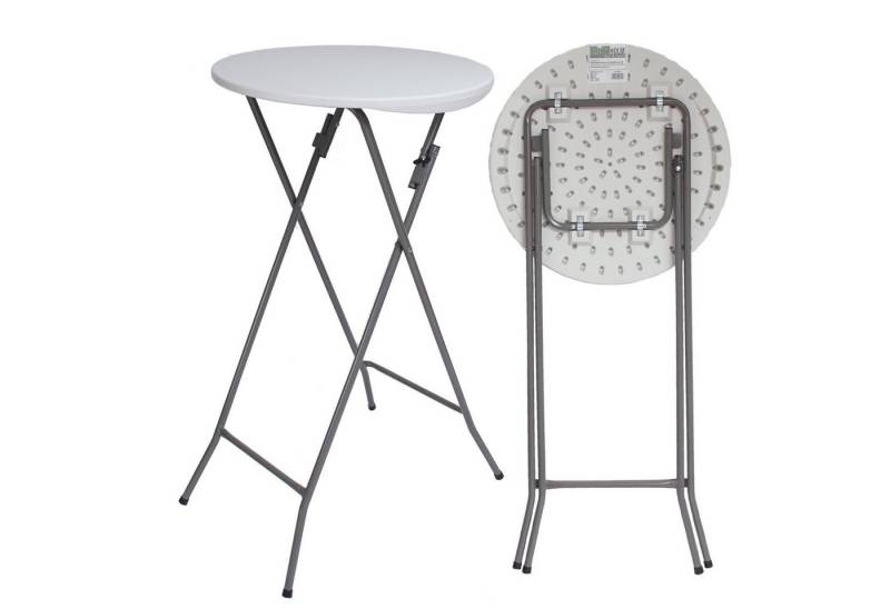 TRUTZHOLM Stehtisch weiß Ø 60cm klappbar Partytisch Bistrotisch Klapptisch Biertisch (Tisch), zusammenklappbar von TRUTZHOLM