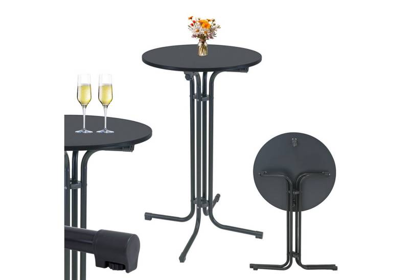 TRUTZHOLM Stehtisch Stehtisch klappbar Ø 70 cm Höhe 110 cm Stahl Gastrotisch Partytisch (1er) von TRUTZHOLM