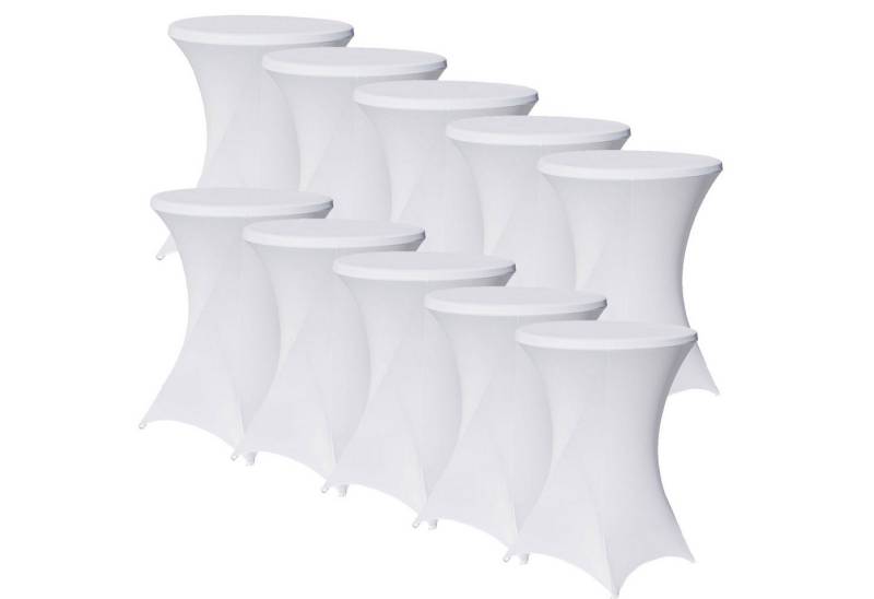 TRUTZHOLM Stehtischhusse 10er Set Stehtischhusse Stretch weiß Ø 80 cm Tischhusse von TRUTZHOLM
