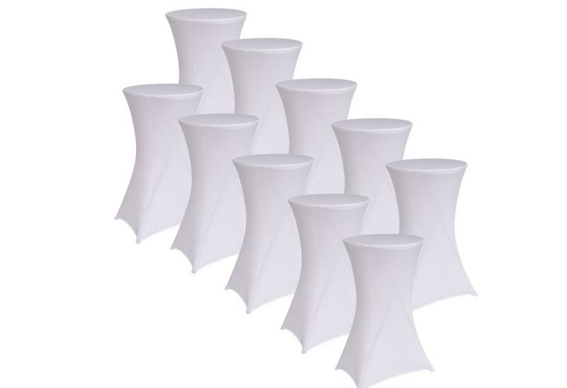 TRUTZHOLM Stehtischhusse 10er Set Bistrotisch/Partytisch Husse 60 cm weiß Tischdecke Decke von TRUTZHOLM