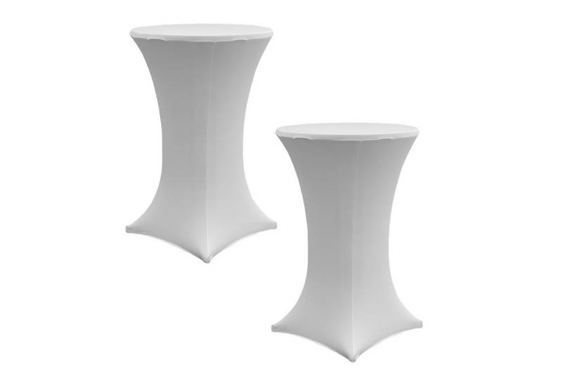 TRUTZHOLM Stehtischhusse 2x Stehtischhusse Stretch 70 cm weiß Tischdecke Husse Bistrotisch, strapazierfähig, pflegeleicht, bügelfrei von TRUTZHOLM