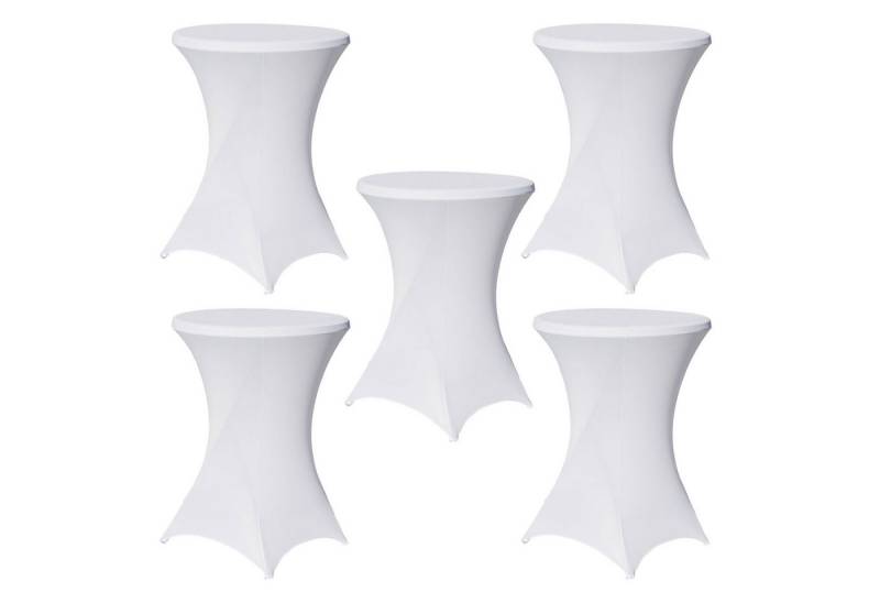 TRUTZHOLM Stehtischhusse 5er Set Stehtischhusse Stretch weiß Ø 80 cm Tischhusse, Elegantes Design von TRUTZHOLM