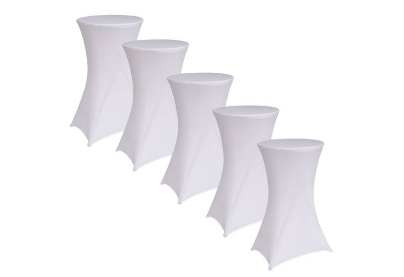 TRUTZHOLM Stehtischhusse 5er Set Bistrotisch/Partytisch Husse 60 cm weiß Tischdecke Decke von TRUTZHOLM