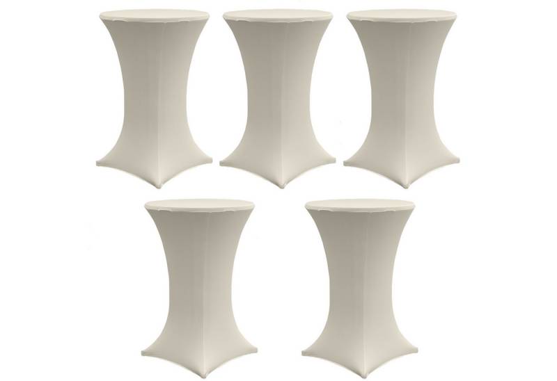 TRUTZHOLM Stehtischhusse 5x Stehtischhusse Stretch 70 cm beige Tischdecke Husse Bistrotisch, strapazierfähig, pflegeleicht, bügelfrei von TRUTZHOLM