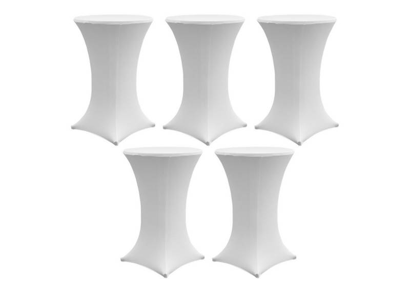 TRUTZHOLM Stehtischhusse Stretch 70 cm weiß Tischdecke Husse Bistrotisch Partytisch Klapptisch, strapazierfähig, pflegeleicht, bügelfrei von TRUTZHOLM