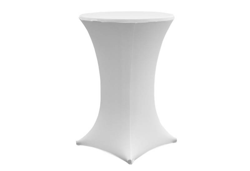 TRUTZHOLM Stehtischhusse Stehtischhusse Stretch 70 cm weiß Tischdecke Husse Bistrotisch, strapazierfähig, pflegeleicht, bügelfrei von TRUTZHOLM