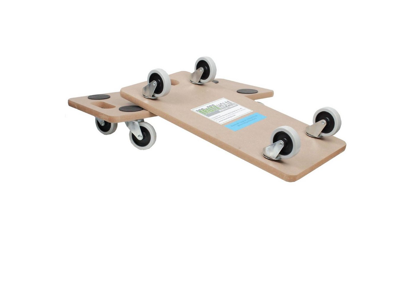 TRUTZHOLM Transportroller 2er Set Transportroller SOFT WHEEL indoor MDF Platte 200 kg, (Set, 5-St), mit 4 hellen Lenkrollen von TRUTZHOLM