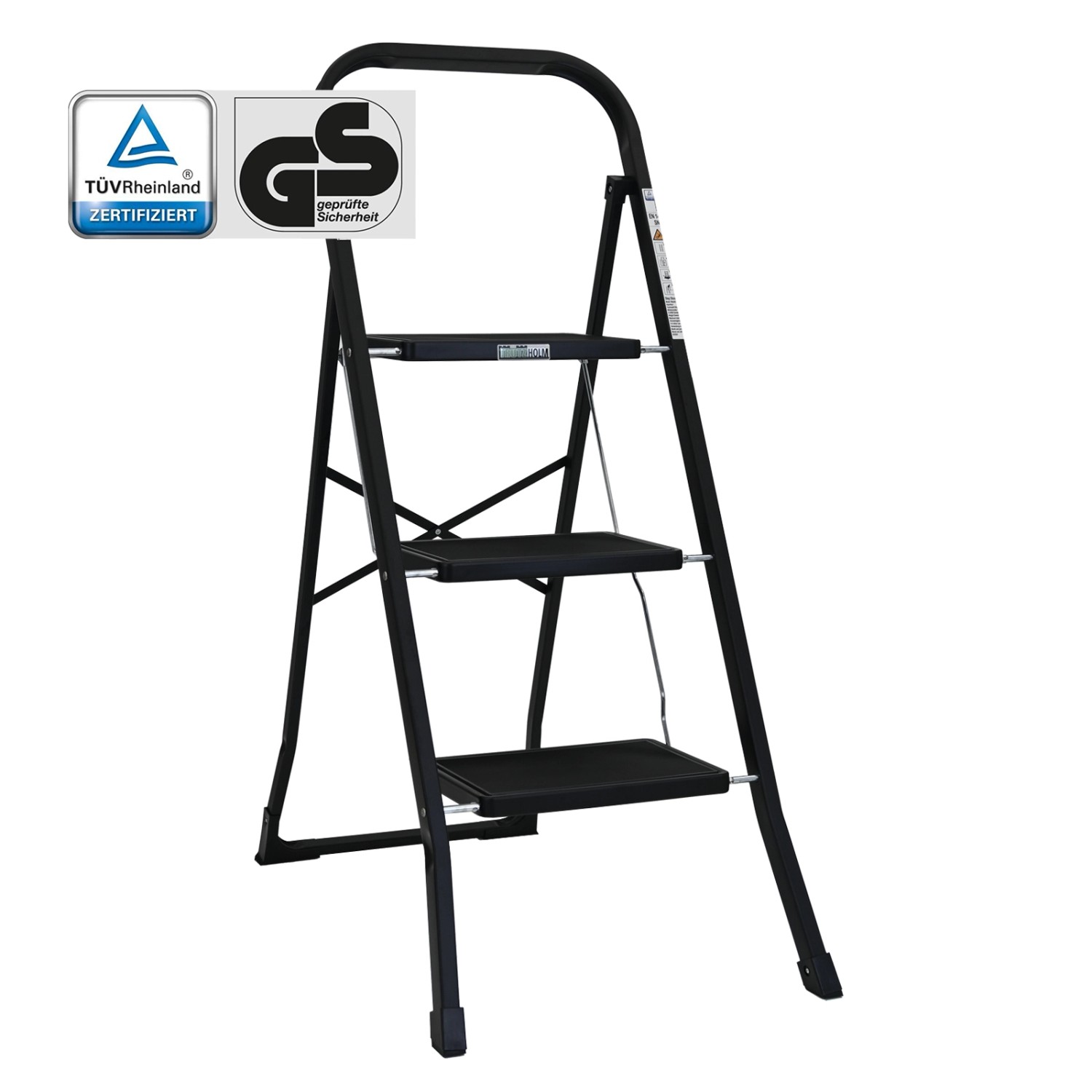 TRUTZHOLM Trittleiter 3 Stufen Klappbar TÜV/GS 150 kg Anti-Rutsch Trittflächen Schwarz TRUTZHOLM Trittleiter 3 Stufen Klappbar TÜV/GS 150 kg Anti-Rutsch Trittflächen Schwarz von TRUTZHOLM