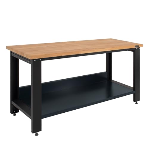 TRUTZHOLM Werkbank Profiline XXL freistehend 170 x 69 cm 1000 kg Traglast oder 110 x 69 cm modular robust Stahl Holz Werkstatttisch (170 cm) von TRUTZHOLM