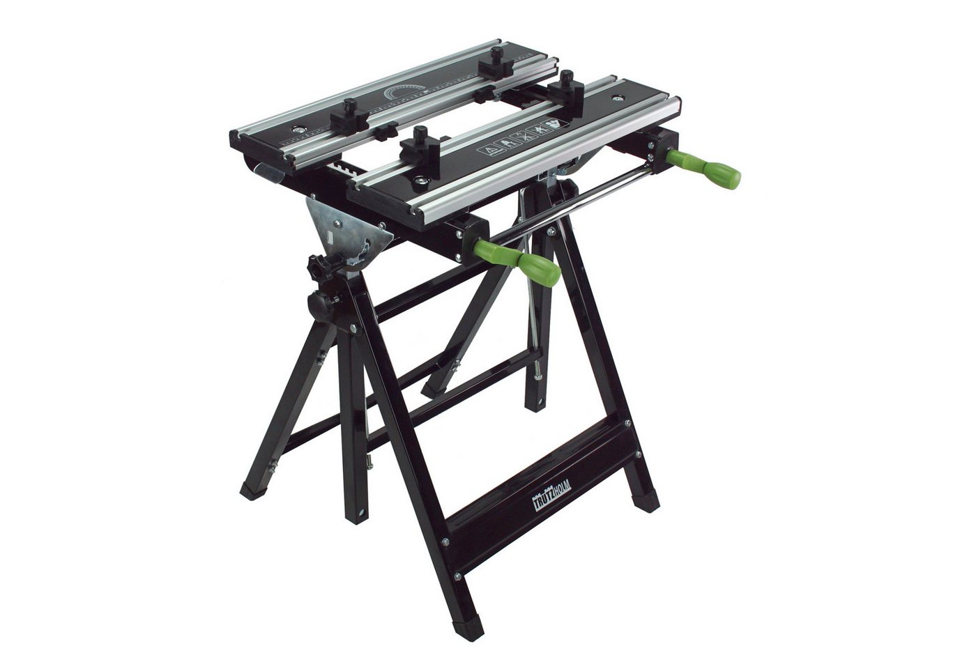TRUTZHOLM Werkbank Premium Alu klappbar Werktisch Schnellspanner, bis 90° neigbar, (Artikel), 7 Stufen höhenverstellbar von TRUTZHOLM