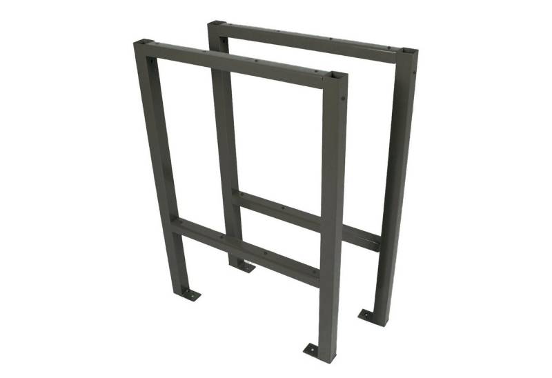 TRUTZHOLM Werkbank Werktisch Untergestell Stahlgestell Paar Traglast bis 200 kg Paar grau, (Set, 2-tlg), Bohrlöcher von TRUTZHOLM