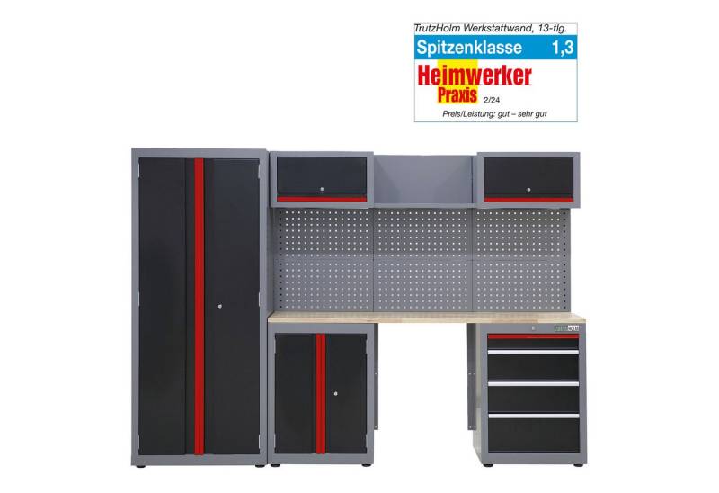 TRUTZHOLM Werkstatt-Set Werkstattwand 13-tlg. Werkstattschranksystem modular 260x183 cm Stahl, (Komplett-Set), Modulares Werkstattschranksystem 13 tlg. von TRUTZHOLM