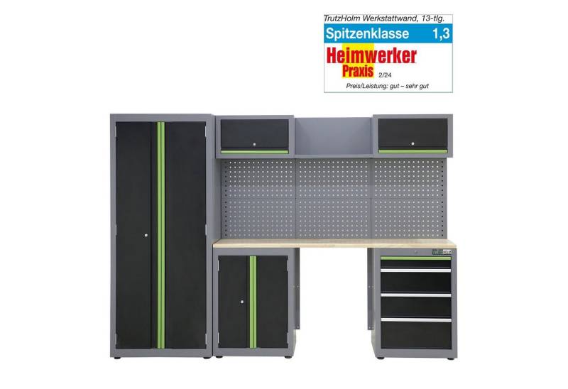 TRUTZHOLM Werkstatt-Set Werkstattwand modulares Werkstattschranksystem aus Stahl mit Lochwand, (13-tlg) von TRUTZHOLM