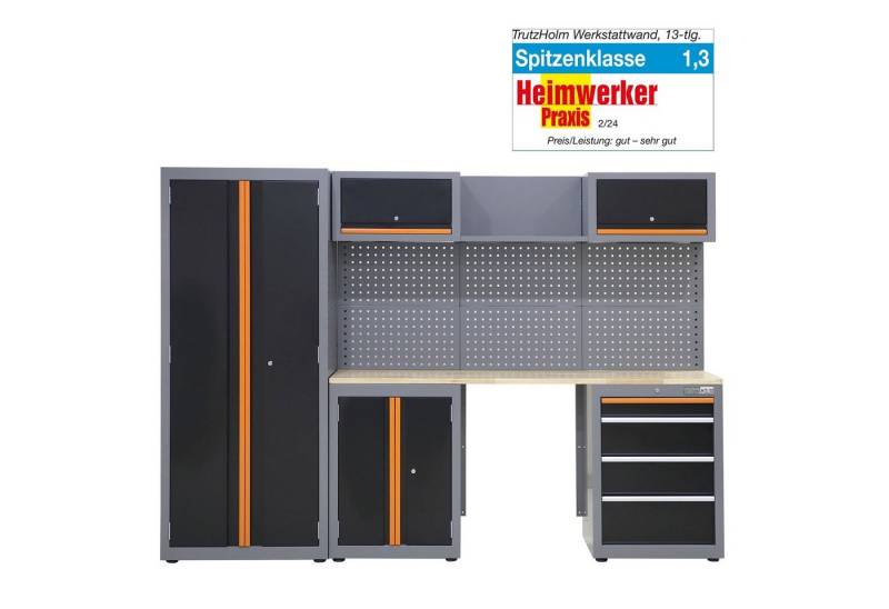 TRUTZHOLM Werkstatt-Set Werkstattwand modulares Werkstattschranksystem aus Stahl mit Lochwand, (13-tlg) von TRUTZHOLM
